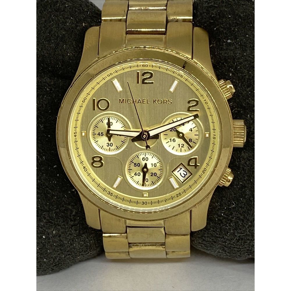 Michael Kors MK5055 Unisex Gold Stainless Steal Analog Dial Quartz Watch GE445 - Picture 2 of 12